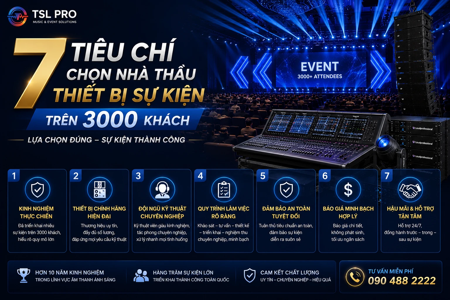 7 Tiêu Chí Chọn Nhà Thầu Thiết Bị Sự Kiện Trên 3000 Khách