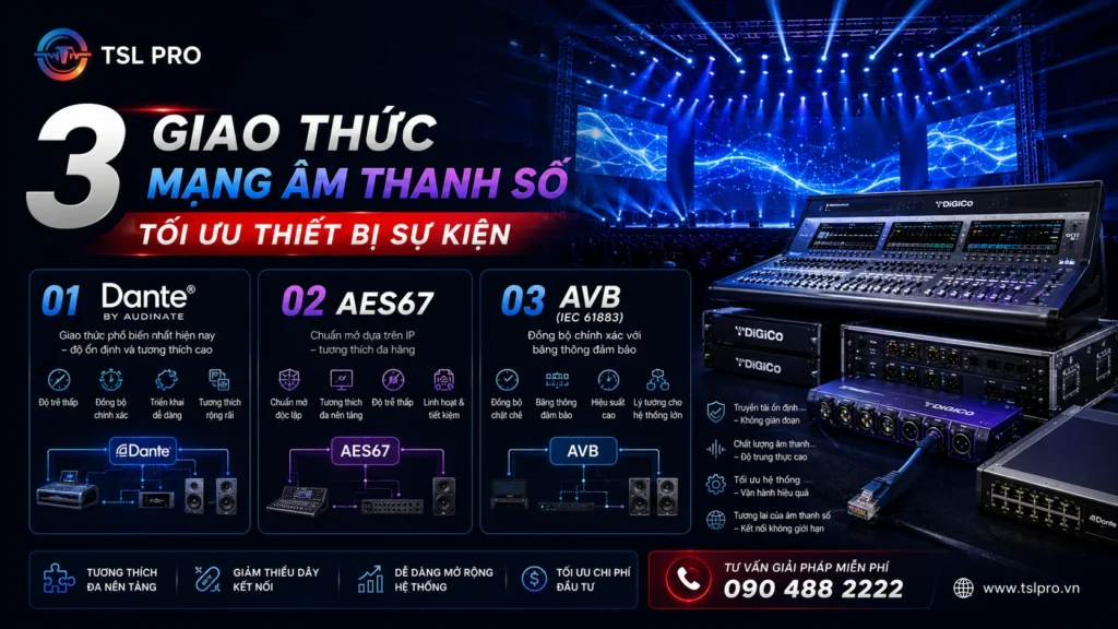 3 Giao Thức Mạng Âm Thanh Số Tối Ưu Thiết Bị Sự Kiện